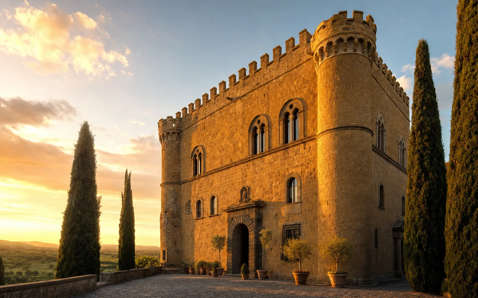 Immagine editoriale evocativa del castello cinquecentesco di Cerveteri