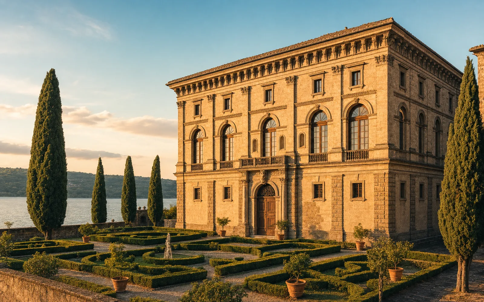 Immagine editoriale evocativa del palazzo storico nel cuore di Bolsena