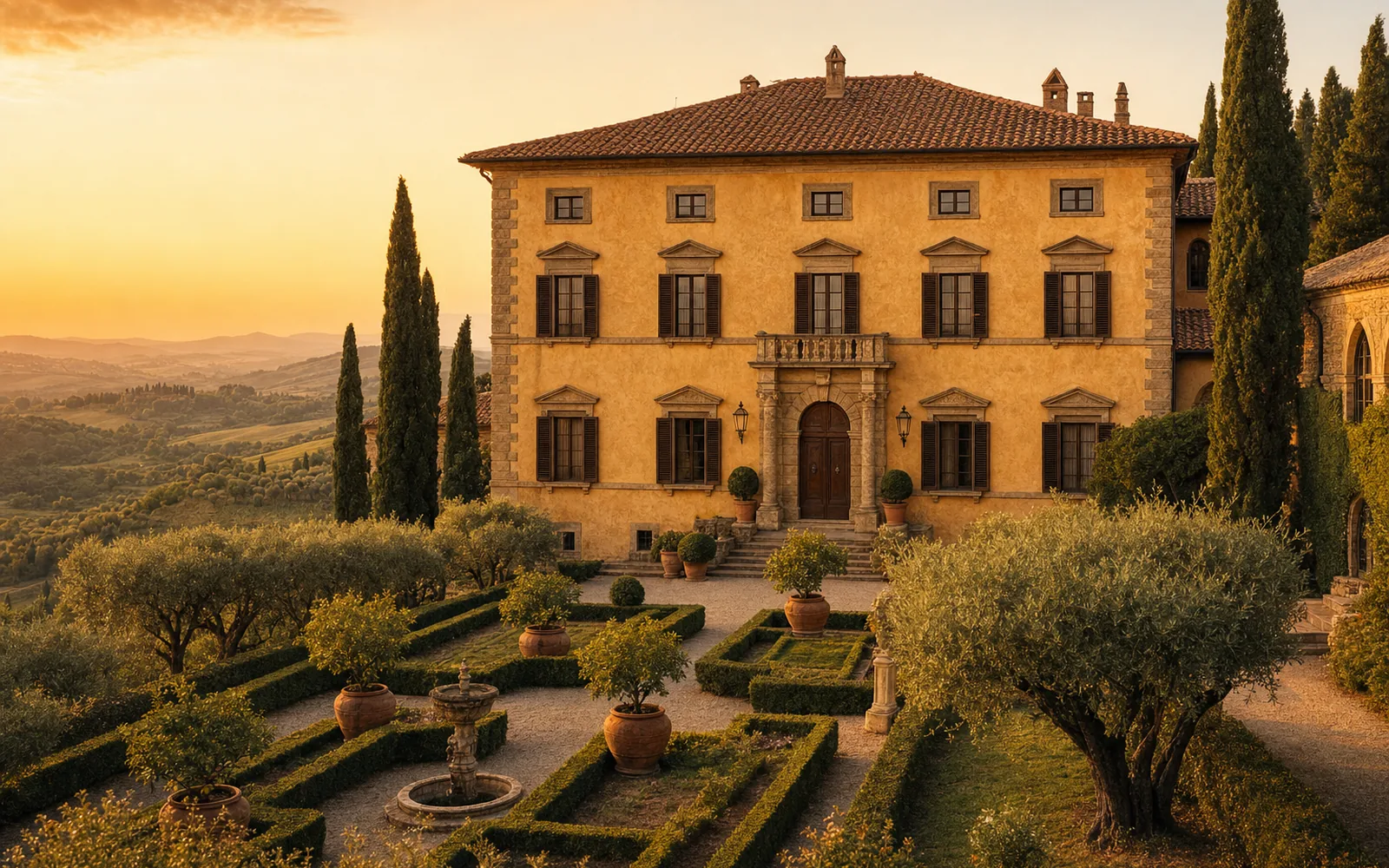 Immagine editoriale evocativa della villa settecentesca nella campagna di Tuscania